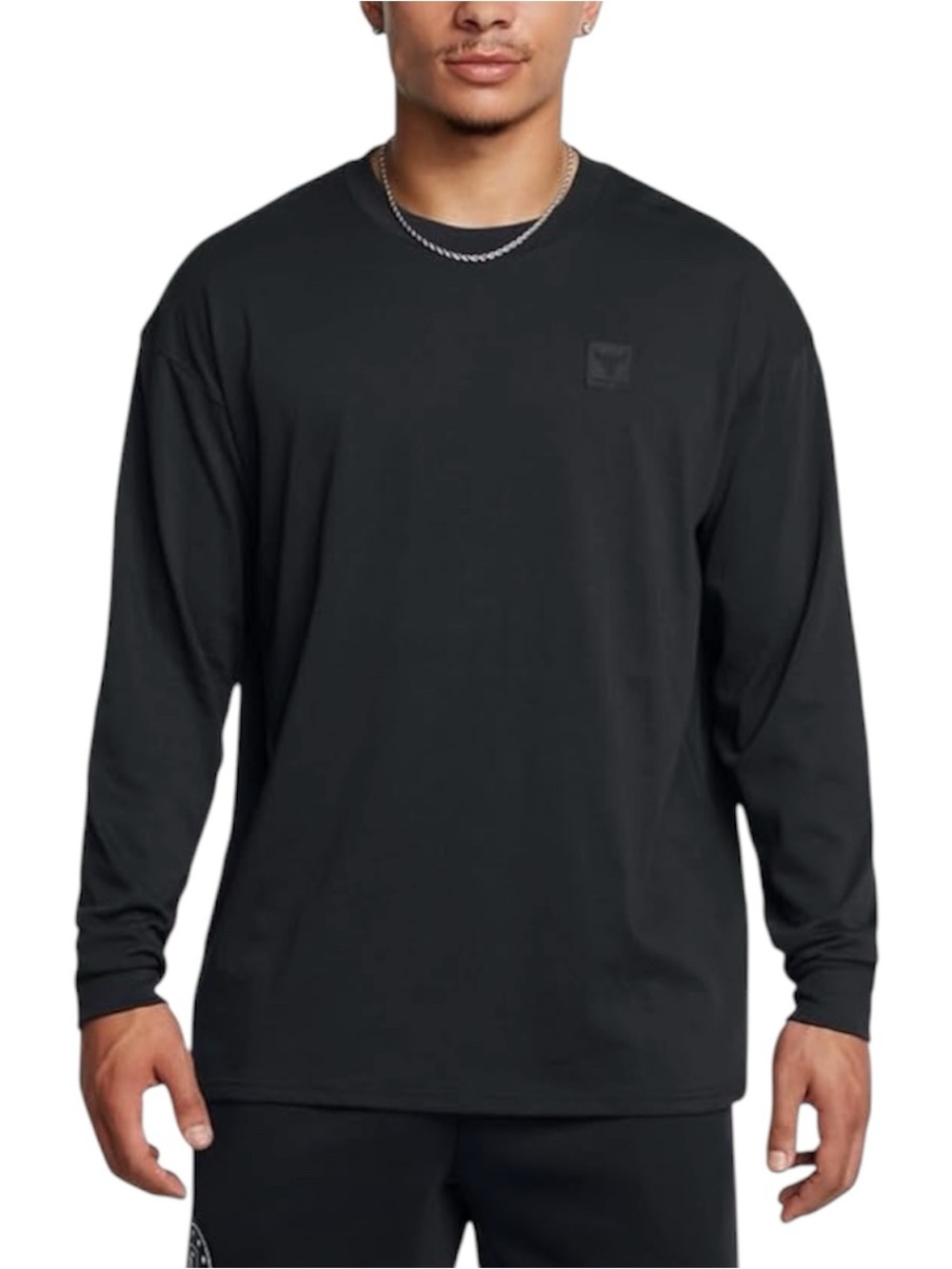 NWT Under Armour Men's Project Rock Long Sleeve Cuffed T-Shirt XL Black